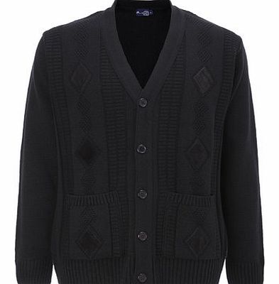 Bhs Navy Suede Patch Cardigan, Blue BR53L02FNVY