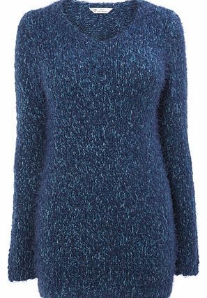 Bhs Navy/Teal Mixed Fluff Jumper, navy/teal 586622671