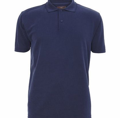 Bhs Navy Textured Soft Touch Polo Shirt, Blue