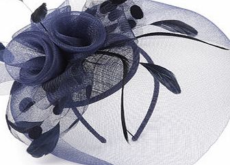 Bhs Navy Triple Rose Crin Fascinator, navy 6610850249