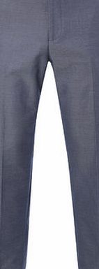 Bhs Navy Twill Tailored Fit Flat Front Trousers,
