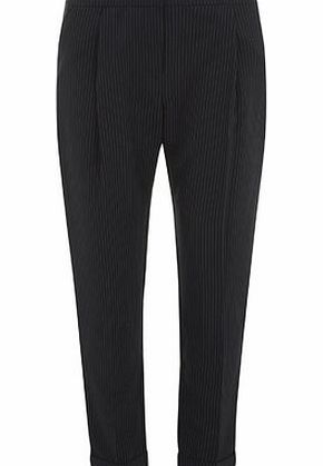 Bhs Navy/White Stripe Peg Trousers, blue 19128391483