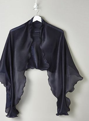 Bhs Navy Wiggle Organza Scarf, navy 6611060249