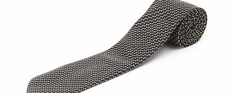 Bhs Navy with Yellow Geometric Design Tie, Blue