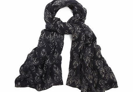 Bhs Navy Woodblock Butterfly Scarf, navy 6610460249