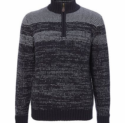 Navy Zip Neck Jumper, Blue BR53E09FNVY