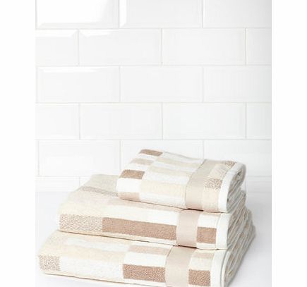 Bhs Neutral marl block patterned towel range,