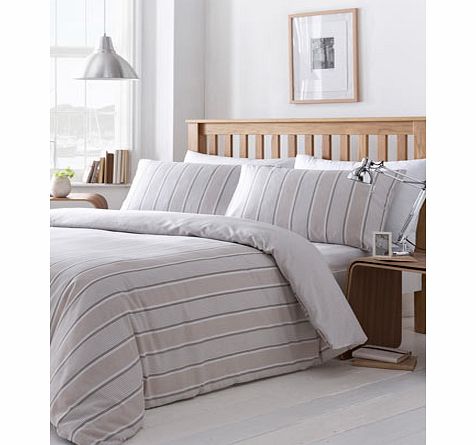 Bhs Neutral Somerset stripe printed bedding set,