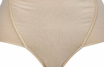 Bhs Nude Cotton High Leg Shaping Brief, nude