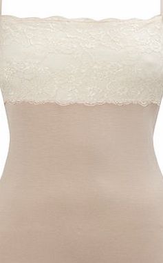 Bhs Nude/ Cream Lace Contrast Panel Premium Vest,