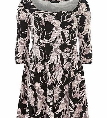 Bhs Nude Floral Sweetheart Dress, black 19126598513