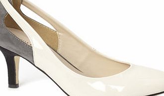Bhs Nude Patent Cut Out Court Shoes, natural