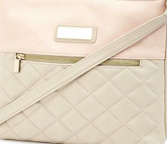 Bhs Nude Quilted Plated Cross Body Bag, nude