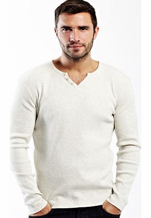 Bhs Oatmeal Long Sleeve Rib Top, Cream BR54R02DNAT