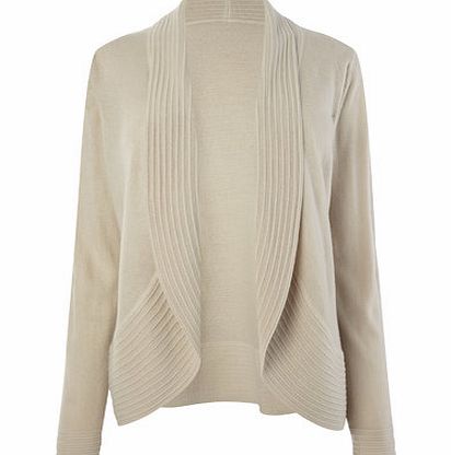 Bhs Oatmeal Marl Supersoft Curve Hem Cardigan,