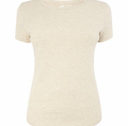 Bhs Oatmeal Short Sleeve Crew Neck Top, oatmeal marl