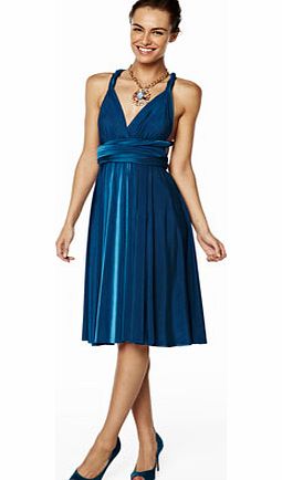 Ocean Short Twist  Wrap Dress, ocean blue