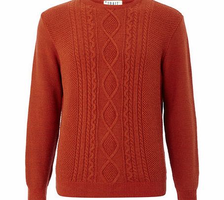 Bhs Orange Cable Knit Jumper, Orange BR53H12FORG