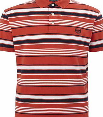 Bhs Orange Multi Stripe Polo Shirt, Red BR52P30GRED