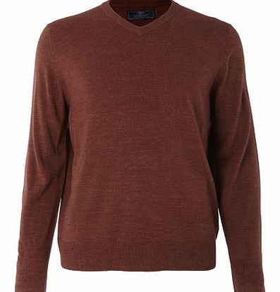 Orange Supersoft V Neck Jumper, Orange BR53A12FORG