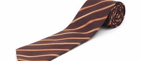 Bhs Orange Texture Stripe Tie, Orange BR66D01GORG