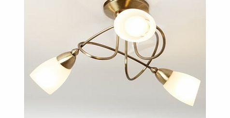 Ottoni 3 Light Ceiling Fitting, antique brass