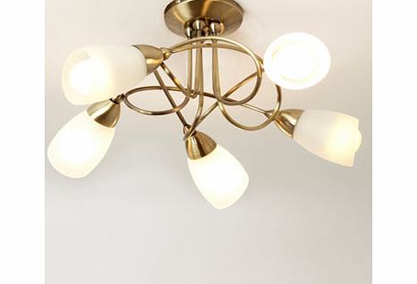 Bhs Ottoni 5 Light Ceiling Fitting, antique brass