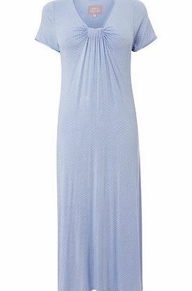 Bhs Pale Blue Knot Front Long Nightdress, pale blue