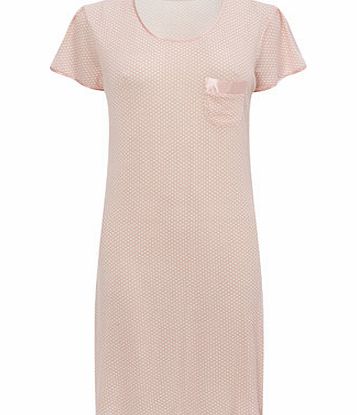 Bhs Pale Coral Viscose Spot Print Sleep T, coral