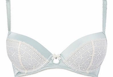 Bhs Pale Green Broderie Trim Bra, pale green