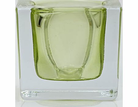 Bhs Pale green cube tea light holder, pale green