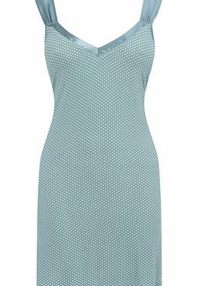 Bhs Pale Green Viscose Spot Chemise, pale green
