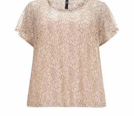 Bhs Pale Pink Lace Top, stone 12610602730