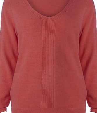 Bhs Papaya Supersoft Rib Detail Jumper, papaya