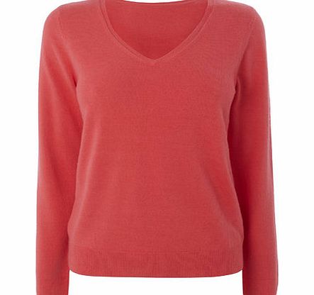 Bhs Papaya Supersoft V Neck Jumper, papaya 586007344