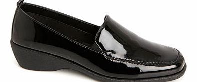 Bhs Patent Black TLC Wide Fit Lightweight Loafers,