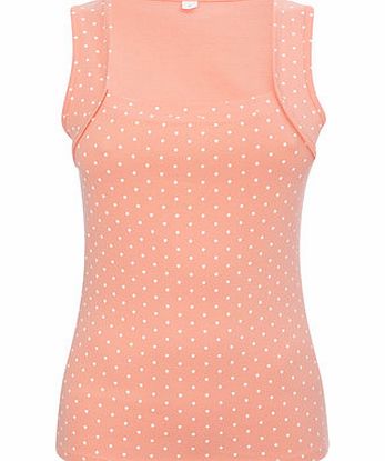 Bhs Peach Spot Sweetheart Vest, white/peach 2422732438