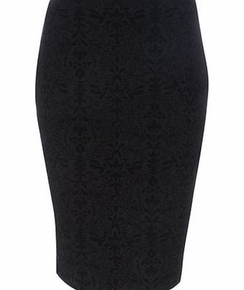 Bhs Petite Black Flocked Skirt, black 12034678513