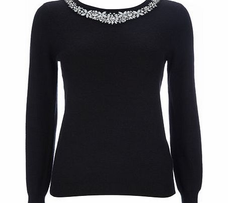 Bhs Petite Black Necklace Jumper, black 12033488513