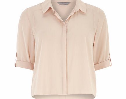 Bhs Petite Blush Roll Sleeve Shirt, pink 19129730528
