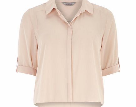 Bhs Petite Blush Roll Sleeve Shirt, pink 19129730528