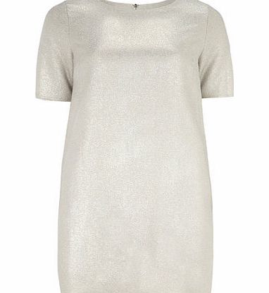 Bhs Petite Gold Foil Shift Dress, gold 19129086982