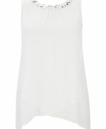 Bhs Petite Ivory Embellished Top, cream 12034950005