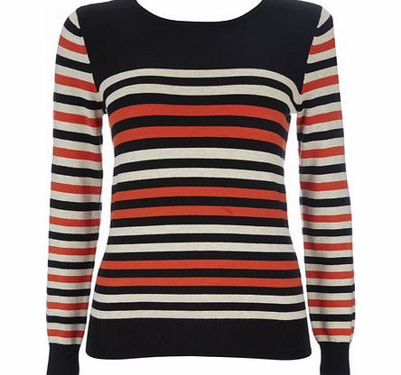Bhs Petite Orange Stripe Jumper, orange 12033494796