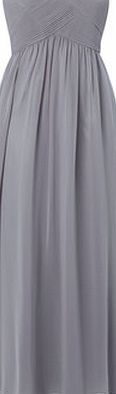 Bhs Pewter Darcy Long Bridesmaid Dress, pewter