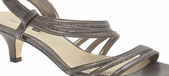 Bhs Pewter Fashion Wide Fit Kitten Heel Strippy