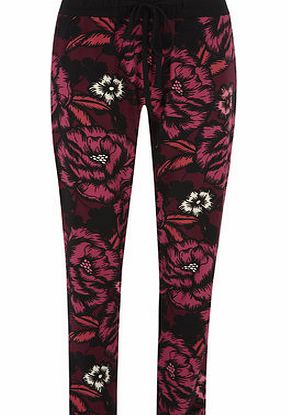 Bhs Pink and Black Floral Joggers, black 19126068513
