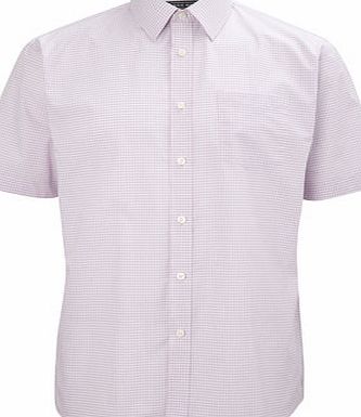 Bhs Pink and Grey Gingham Check Regular Fit Shirt,