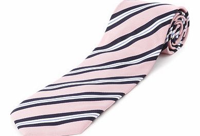 Bhs Pink and Navy Club Stripe Tie, Pink BR66D06EPNK