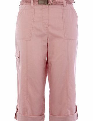 Bhs Pink Belted Cotton Crop, pale pink 2207693511
